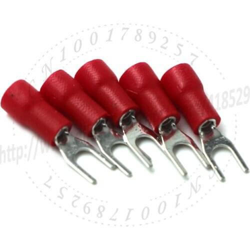 1000PC SV1.25-3.2 Fork Type Pre Insulated Wiring Terminals for AWG Red