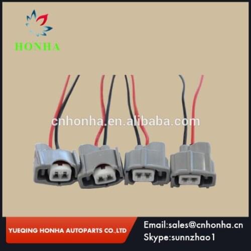 2 Way Female Fuel Injector Wire harness Auto Electrical 850cc Connector 90980-11875 6189-0611 with 20cm 16AWG black and red wire