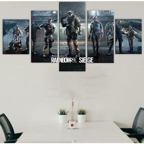 5pcs Rainbow Six Siege Video Games Art Canvas Wall Paintings Shooting Games Art Canvas Posters Wall Art Home Decor