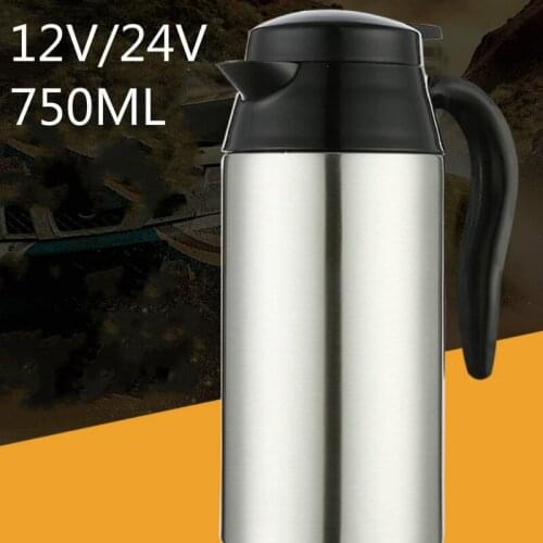 750ML Large Capacity 12V/24V Car Electric Heating Cup Coffee Mug Tazas Heater Chopeira Portatil Kettle Czajnik Elektryczny
