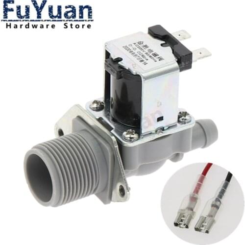 AC 220V DC 24V 12V Air Conditioning Solenoid Valve G3/4 Male Thread to 12mm Pipe Inlet Valve Plastic Solenoid Valve NC/NO