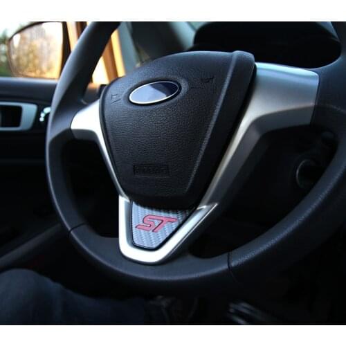 Car Refit Accessories for Ford New Fiesta MK7 2009-2017 Ecosport 2012-2017 Car Steering Wheel Covers Trim Sticker