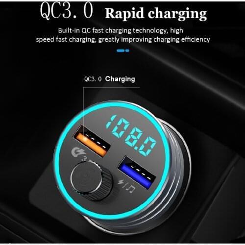 Bluetooth 5.0 FM Transmitter 4.8A Fast Charger Car Mp3 Player Handsfree Modulator Audio Adaptor Auto Accessories