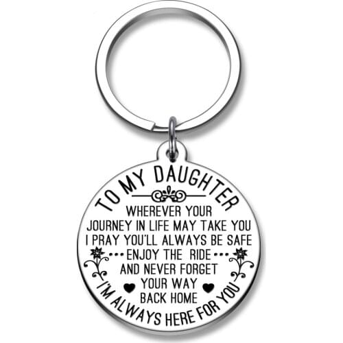Keychain To My Son Daughter Keyring I PRAY YOU'LL ALWAYS BE SAFE Key Chain Charm Love Pendant Jewelry Gift from Dad Mom