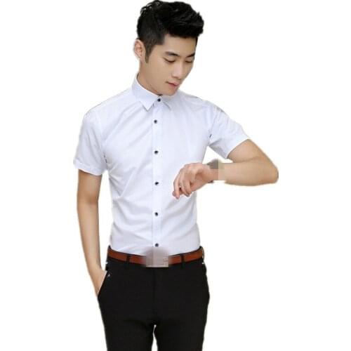 C1005 2021 new Korean version summer men business casual professional wear short sleeve shirt cheap wholesale free shipping