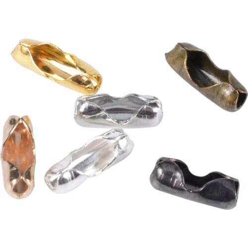 200Pcs/Lot 1.5/2/2.4/3.2mm 6 Color Ball Chain Connectors Bead Chain Clasps For Jewelry Findings Making Supplies