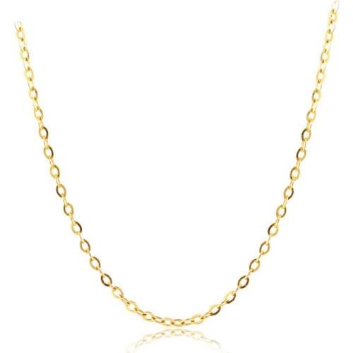Pure 18K Yellow Gold Necklace Chain Women AU750 Gold O Link Chain Necklace