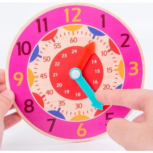 Wooden Clock Hour Minute Montessori Destressant Cognition Colorful Clocks Toys For 10 Year Olds Early Preschool Teaching Autism