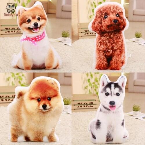 BOLAFYNIA Children plush toy Dog Pillow 3D Simulation Husky Kejibomei baby kids Christmas birthday doll stuffed plush toy gift
