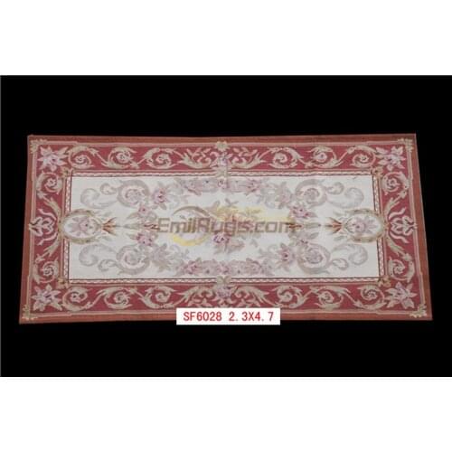 Home Decor Luxury Aubusson Antique Fine Silk Weave Antique French Wool 19th Century Aubusson Carpet
