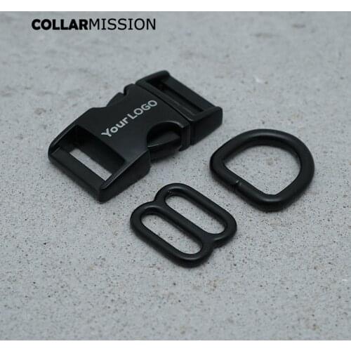Engraving 15mm(metal buckle+adjust buckle+D ring)for backpack DIY dog cat collar webbing sewing Black accessory premium quality