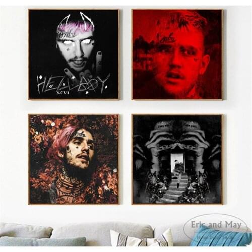 Hellboy Lil Peep Singer Art Posters And Prints Wall Art Canvas Painting For Living Room Decoration Home Decor Unframed Quadro