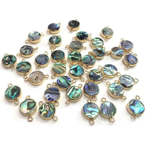 Shell Connector For Jewelry Making Round Conch-shell Charms DIY Necklace Bracelet Earring Handiwork Sewing Craft Accessory