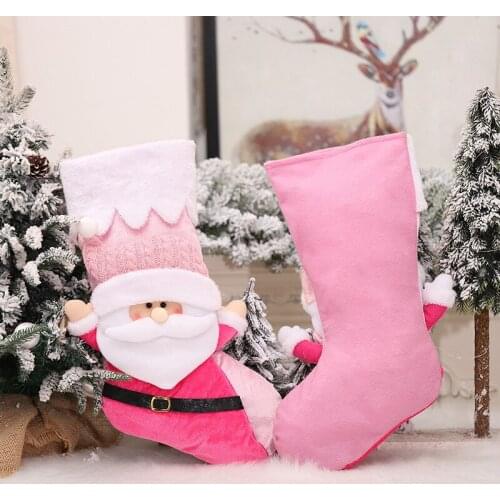 Christmas Tree Decor New Year Christmas Stocking Sack Xmas Gift Candy Bag Noel Christmas Decorations for Home Natal Navidad Sock