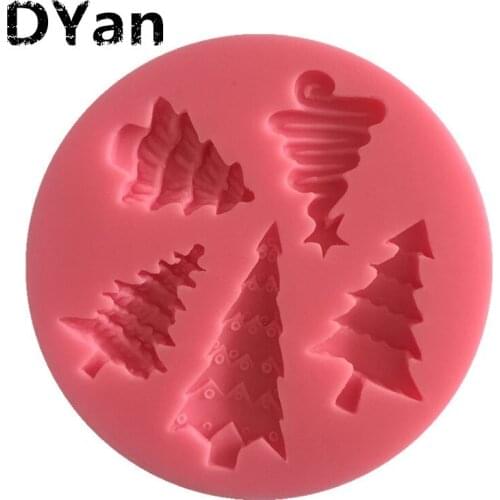 New DIY Turning Sugar Silicone Mold Christmas Tree Handmade Biscuits Silicone Mold Chocolate Cake Mold A1354