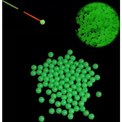 OOTDTY 100Pcs 5mm Round Luminous Glow Rig Beads Sea Fishing Lure Lures Floating Tackles fishing bead stopper