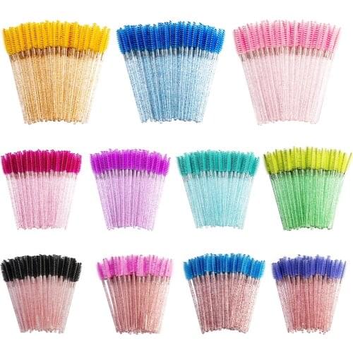 Wholesale 40 Bags Disposable Lash Brushes Eyelashes Extension Tools Eyebrow Brush Mascara Wands Applicator Cosmetic 50 Pcs/ Bag