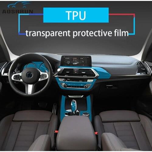 Interior control film Instrument panel navigation film Screen TPU transparent protective film For BMW new X3 G01 2018 2019