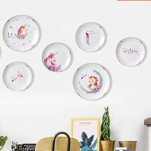 Ceramic plate pendant, home restaurant, bar and hotel wall decoration crafts, animal pattern artwork