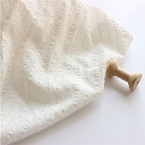 Pure Cotton Yarn Jacquard Fabric Small Bubble Lattice Fabric Childrens Wear Womens Clothing Cloth DIY Apparel Sewing Fabric