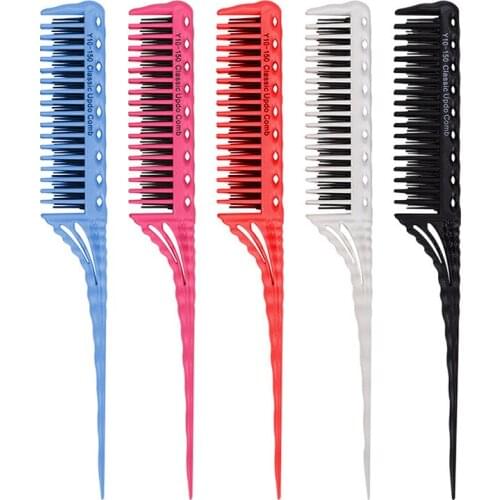 1pc Portable Hair Comb Hair Brush 3-row Teeth Teasing Comb Detangling Brush Rat Tail Comb Coming Hairdressing Combs