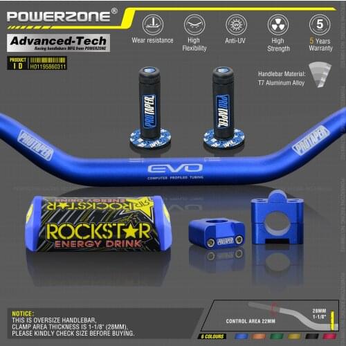 Handlebar For Pro Taper Pack Bar 1-1/8" Classic Handle bar Pads Grips Pit Pro Racing Dirt Pit Bike Motorcycle With CNC Adapter
