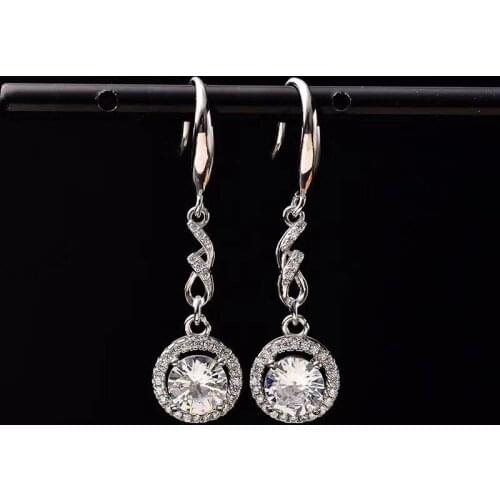 Earings fashion jewelry 2020 the imperial concubine ear hook moissanite Cut Total 2.00ct earrings set retro jewelry