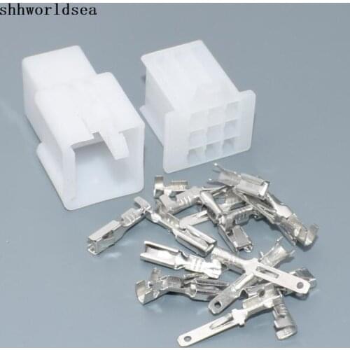 Shhworldsea 5/30/100sets Motorcycle Car ATV Scooter Boat Male Female 9P 9Way Connectors 2.8mm Terminal