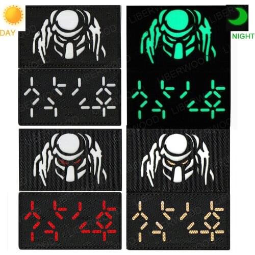 Glow Dark Reflective IR Patch Predator Bomb Countdown Military Applique Emblem Patch Hook Patches badge