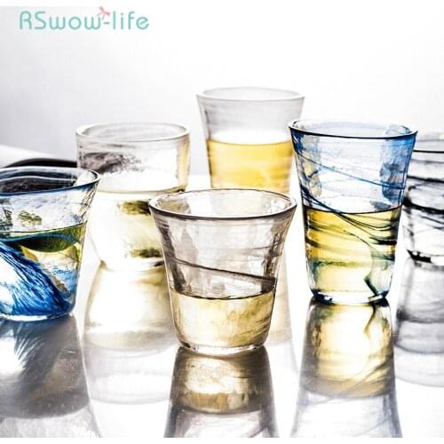 Japanese Style Thickened Glass Household Teacup Beer Cup Mixing Cup Cocktail Cups Beverage Water Drinks Round Wine Steins Gasses