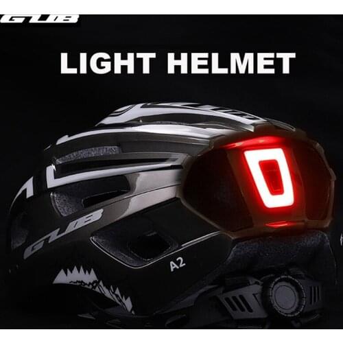 GUB Bicycle Light Helmet Rechargeable Breatheable Road Mountain Bike Motor Helmets with Rear Light Lamp Cycling Caps Hat