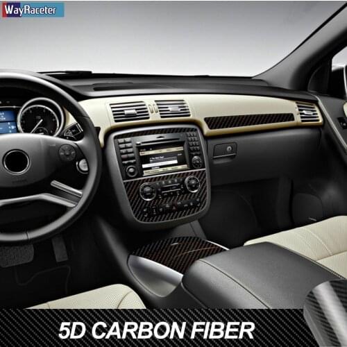 Anti Scratch Car Interior Trim Protective Film Decoration 5D Carbon Fiber Vinyl Sticker For Mercedes Benz R Class W251 2007-2017