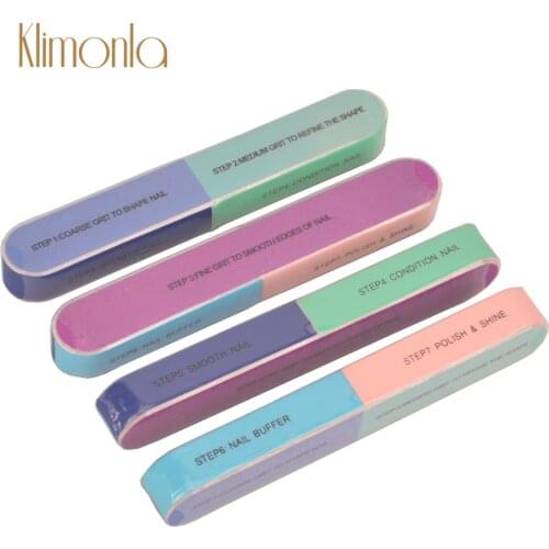 10Pcs/Set Professional Polishing Nail File Small Seven-Side Sanding UV Gel Buffing Polishing Nails Salon Manicure Accessories