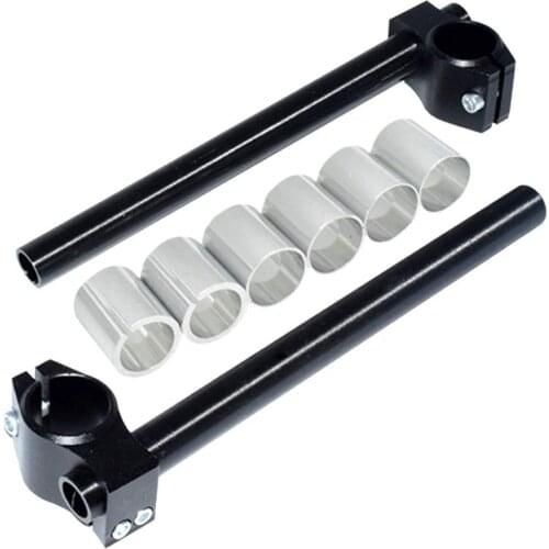 2 Pcs Cafe Racer Motorcycle Handlebar Racing Adjustable CNC 26MM 30MM 31MM Clip On Fork Handle Bar
