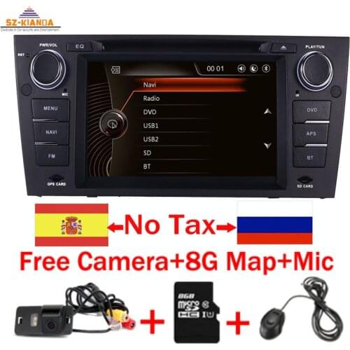 7" Touch Screen Car DVD gps for bmw e90 e91 e92 Navigation Bluetooth Radio USB SD Canbus Steering Wheel Control free rear camera