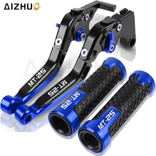 MT-25 2006 Motorcycle Accessories CNC Brake Clutch Levers Handlebar Handle Bar Hand Grips FOR YAMAHA MT25 MT 25 2005-2006 Logo