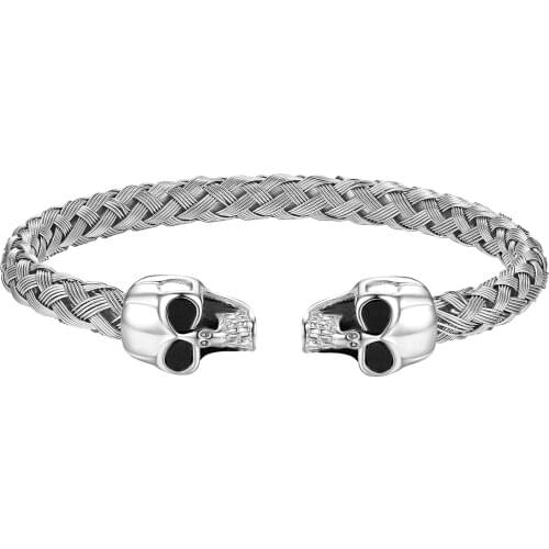 BONISKISS 2020 New Fashion Skeleton Mens Bracelets Jewelry Gold Bijoux Bangles For Man Adjustable Cuff Weave Mans Cool Gift