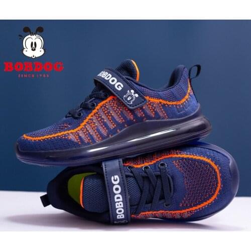 Bobdog childrens shoes boys and girls sports casual shoes breathable mesh middle and older kids running shoes
