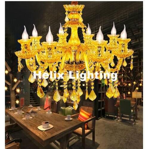European Colorful Design Crystal Lighting Modern Chandelier LED Candelabro for Coffee Shop Bar Kid Modern Led Crystal Chandelier