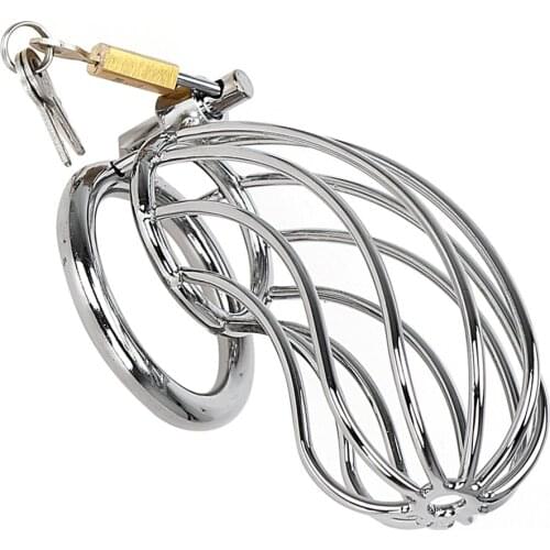 Cock Cage Penis Cock Ring Sleeve Lock Male Chastity Device Stainless Steel Lockable Sex Products Sex Toys for Men