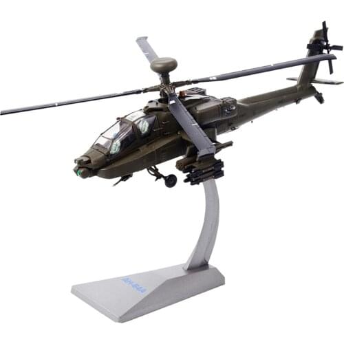 1/72 AH-64A Apache Helicopter with Paint Printing Display Stand Collectible