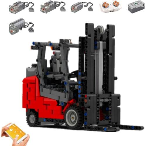Science and technology building block mini remote control forklift fl400 engineering vehicle assembly toy model childrens gift