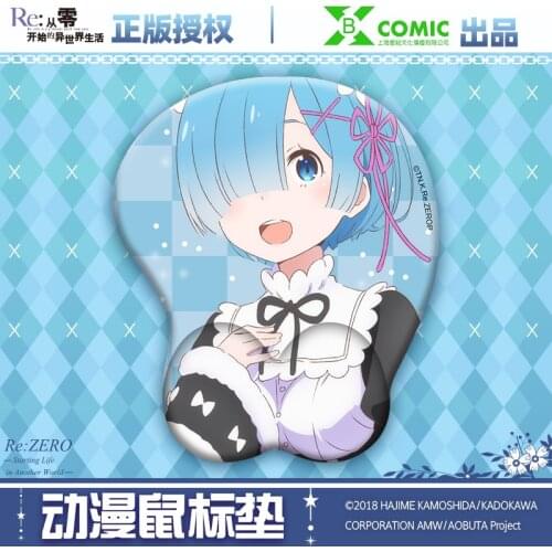 Anime Mouse Pad 3D Mat Re:Life in a Different World Rem Sexy Wrist Rest Big Breast Cosplay Otaku Anti-Slip Gel Gaming Playmat