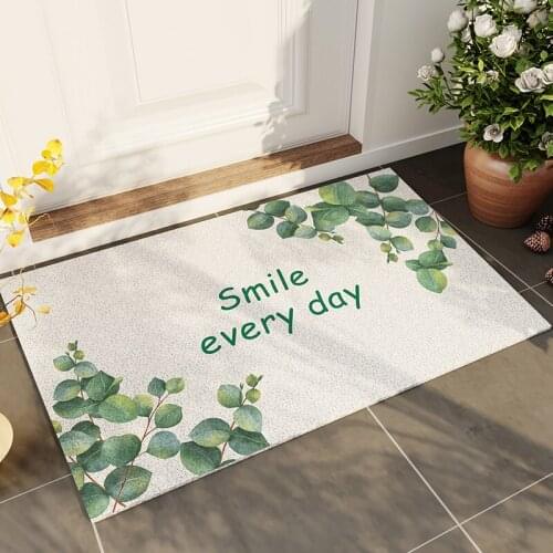 PVC Entrance Doormat Indoor Outdoor Antiwear Ant Slip Bathroom Carpet Rugs 3D Leaves Printed Hallway Welcome Door Floor Mats