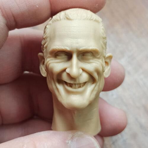 Hot Sales 1/6th Male Jacques Clown Bald Version Head Sculpture Unpainted White Color For 12inch DIY Figures