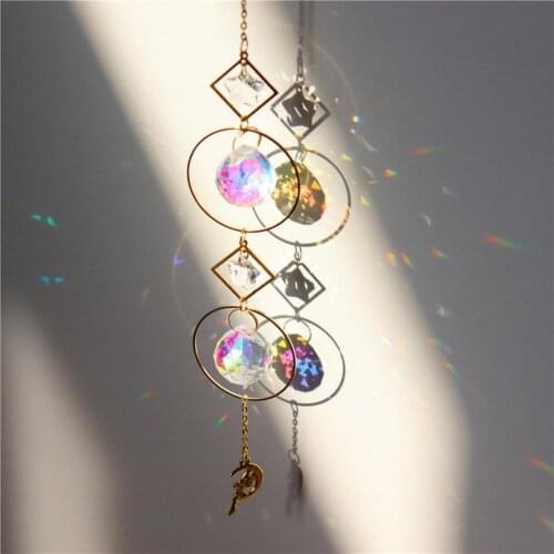 Sun Catcher Crystal Ball Pendant Rainbow Maker Windchime Chandelier Crystals Ball Prism Pendant Hanging Glass Chakra Home Garden