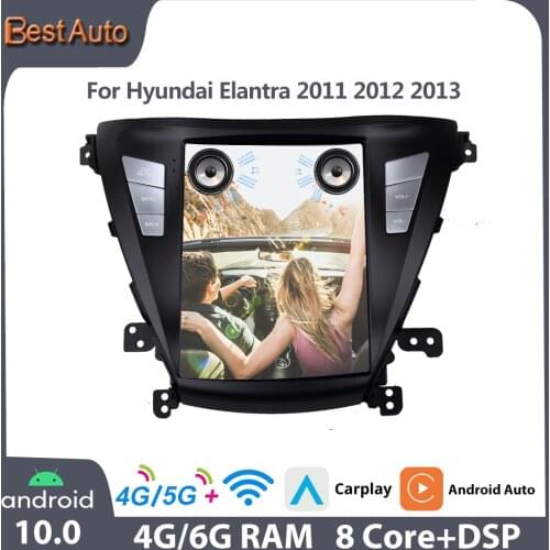 Best Auto Vertical Screen Car Radio 9" Inch GPS Navigation Video Player Stereo Receiver Ror For Hyundai Elantra 2011 2012 2013