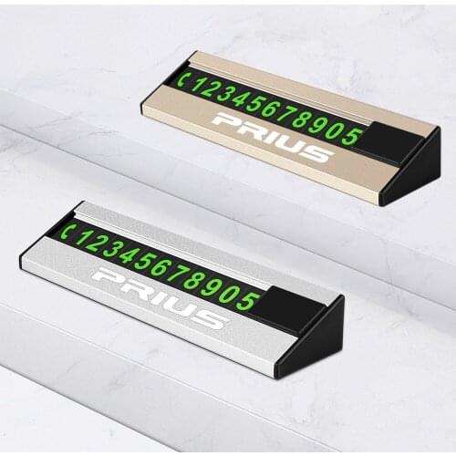 Metal Car Temporary Stop Sign Hidden Parking Phone Number Plate Card for Toyota Prius Accessories Car Styling