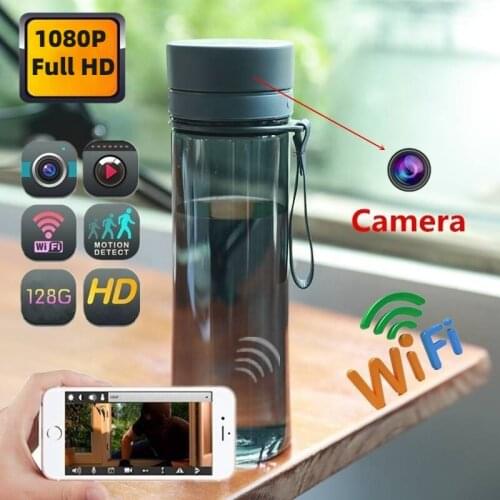 1080P Full HD Mini Camera Portable Office Water Cup Camera Wireless P2P Water Bottle Camera with Wifi Supports TF Card Recording