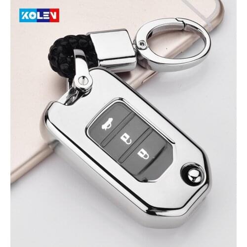 Plating Soft TPU+PC Car Remote Key Full Cover Case For Honda Civic CR-V HR-V Accord Jade Crider Odyssey 2015-2018 Keychain Shell